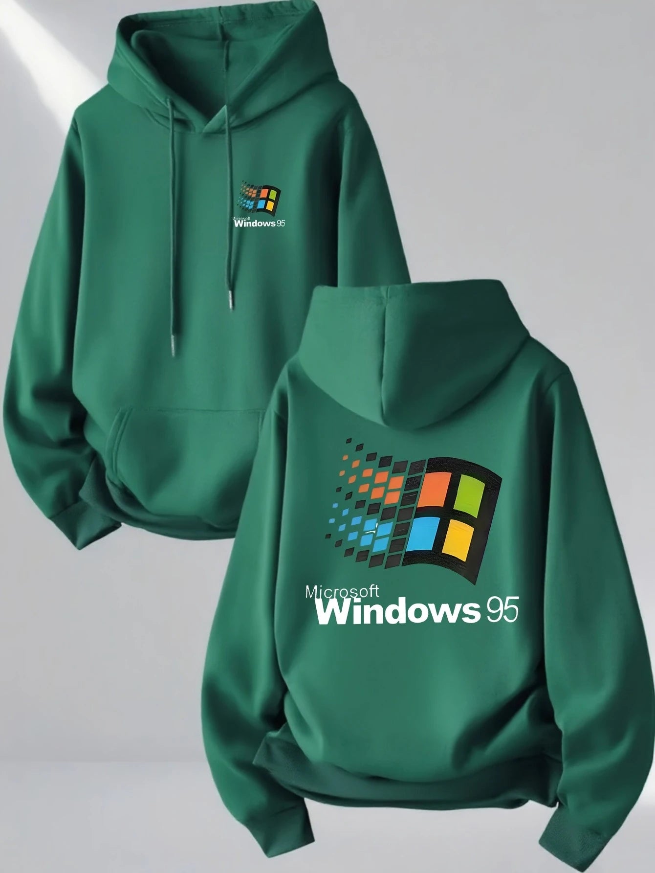 Windows 95 graphique Vintage pour les passionnés de technologie tenue de rue décontractée imprimé matériau doux pull à capuche motif haut unisexe
