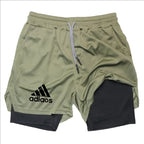 Short de compression pour hommes, short de sport, d'entraînement, de course, d'été, à séchage rapide, en un