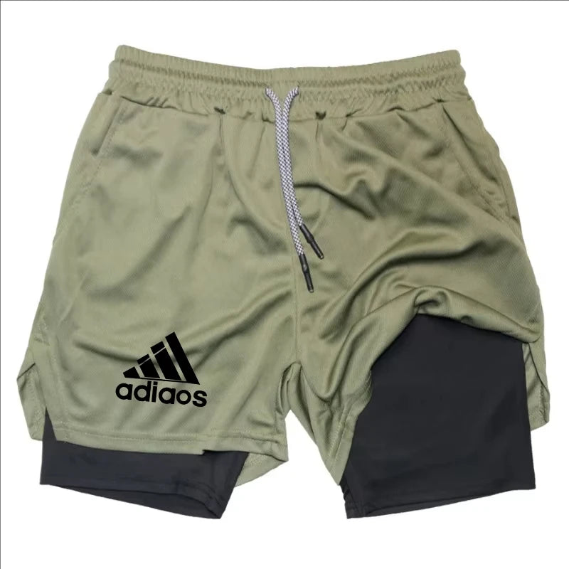 Short de compression pour hommes, short de sport, d'entraînement, de course, d'été, à séchage rapide, en un