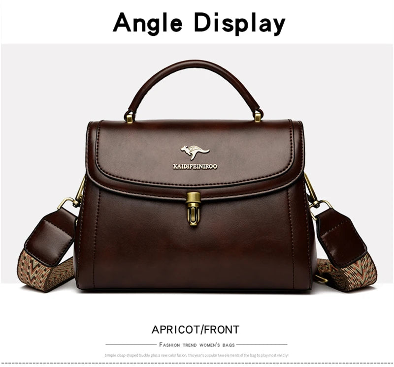 Sacs à bandoulière en cuir pour femmes, sacs à main de luxe pour dames, sac messager féminin, haute qualité, 2026