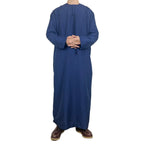 Nouveaux hommes musulmans à manches longues Robe pull Abaya Daffah Jubba Thobe Pakistan saoudien arabe caftan Islam vêtements Robe de prière Afghan