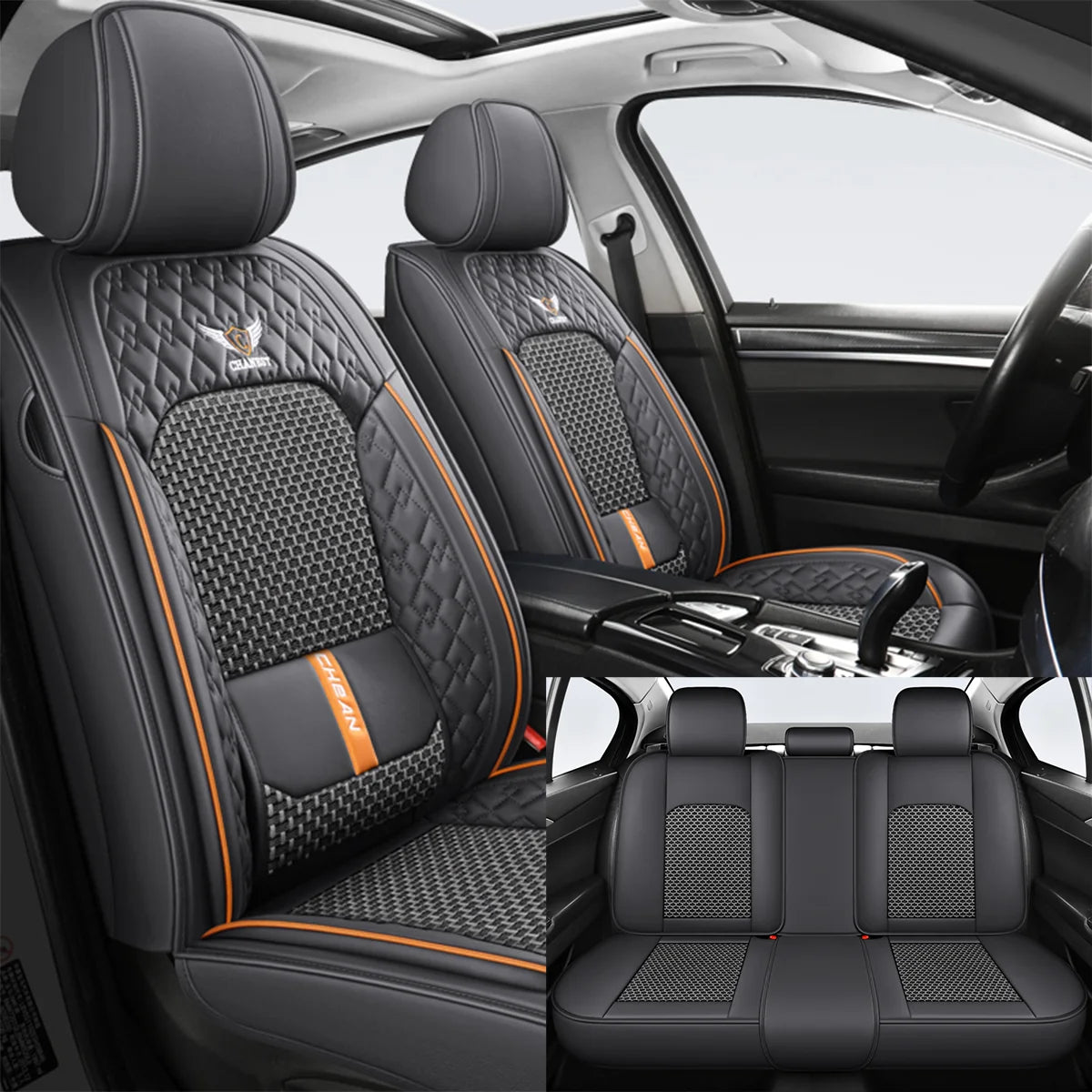 Coussin de siège auto ergonomique – Cuir Nappa et soie glacée, éponge haute résilience, confort toutes saisons pour la plupart des véhicules