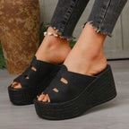 Été décontracté femme sandales en plein air plate-forme antidérapante sandales à talons compensés femmes anti-dérapant confortable chaussures De créateur Zapatos De Mujer
