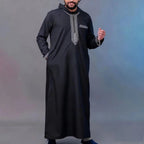 Nouvelle robe islamique musulmane pour hommes, thobe à manches longues, broderie classique, robe de style ethnique arabe, robe décontractée formelle pour hommes, robe de prière