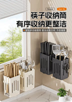 Support mural de rangement et d'égouttage pour baguettes et cuillères, sans perforation, pour cuisine domestique haut de gamme, vente en gros