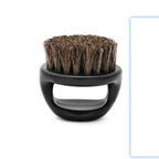 Brosse à barbe professionnelle pour hommes-brosse à poils de sanglier brosse de nettoyage de barbe petite et ronde-peigne à poils à manche noir