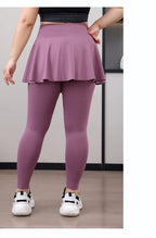 Leggings de Yoga faux deux articles, grande taille, 200lb, avec poches, jupe taille haute en peau de requin, pantalon d'entraînement, collants Slim