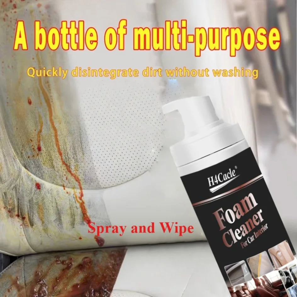 Nettoyant à mousse multifonctionnel, délimination et nettoyage des taches intérieures de voiture, siège en cuir, nettoyeur de mousse pour la maison, Spray d'entretien, lavage