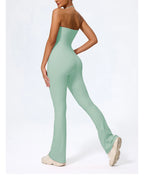 Nouvelle combinaison de yoga sans manches pour femme, salopette évasée de sport à dos nu pour la gym, tenue de sport pour femme