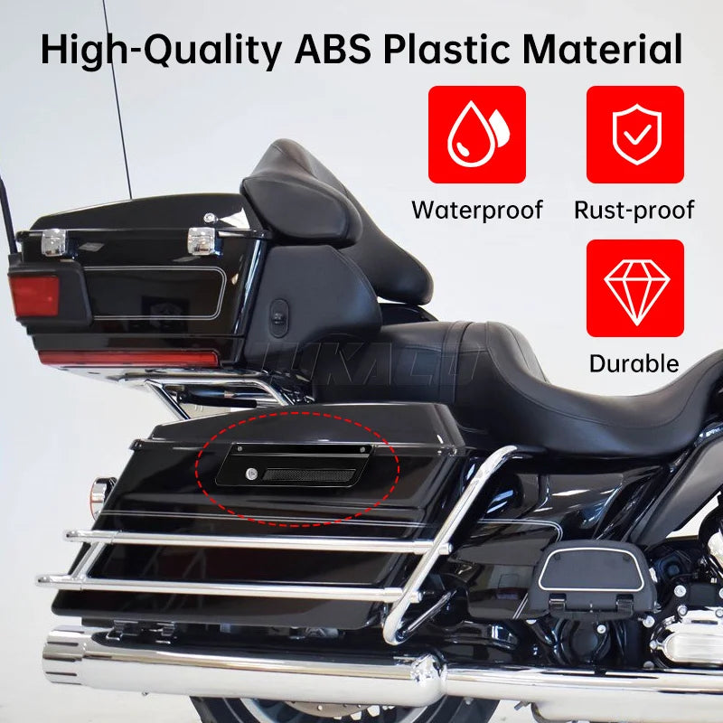 Couvercles de loquet de sacoche de moto noirs, accessoires pour Harley Touring Electra Street Glide Road King FLH FLT FLHR FLTR 93-13