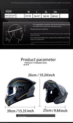 Casque rabattable casque de moto pour hommes Double lentille croisière moto de fond casque complet couvert crème solaire quatre saisons