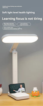 Lampe de bureau pliable rechargeable pour la protection des yeux pour l'étude, lampe de lecture spéciale pour dortoir, lampe de bureau à domicile à gradation à double usage rechargeable par USB et enfichable