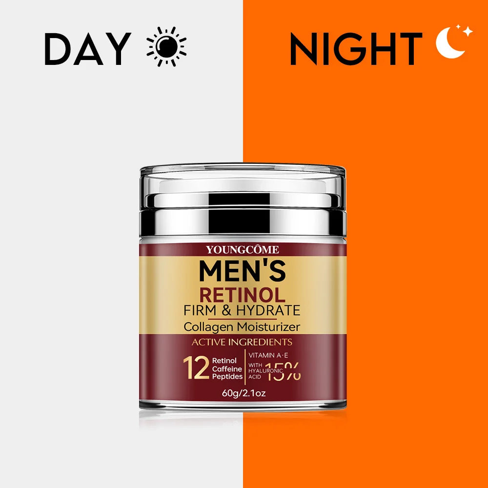 Crème pour le visage raffermissante au rétinol pour homme, soin de la peau, hydratant, au collagène, éclaircissant, lisse, déformable, traitement