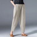 Pantalon à jambes larges en coton pour femme, ample, surdimensionné, couleur unie, sarouel, décontracté, taille élastique, longueur cheville, vêtements pour femmes, été