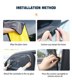 SEAMETAL pare-soleil de voiture rideau de fenêtre latérale avant fenêtre arrière pare-soleil été UV blocage ventouse rideaux de Protection solaire de voiture