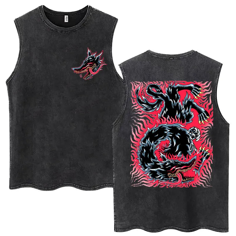 Anime Berserk Guts lavé Harajuku débardeurs rétro Manga Gatsu Griffith Zodd t-shirts sans manches unisexe coton surdimensionné T-Shirt