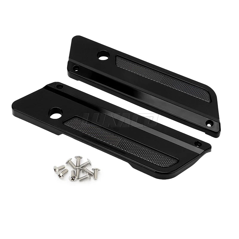 Couvercles de loquet de sacoche de moto noirs, accessoires pour Harley Touring Electra Street Glide Road King FLH FLT FLHR FLTR 93-13
