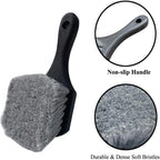 Brosse à manche court pour livres de roue de voiture, brosse de lavage de jante d'opathie, ensemble d'accessoires d'entretien de livres de véhicules