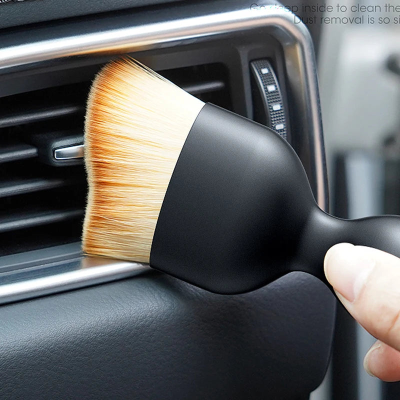 Brosse douce de nettoyage de ventilation de voiture, avec boîtier, outil de nettoyage intérieur de voiture, brosse artificielle de voiture, dépoussiérage de fentes de voiture, détails de voiture