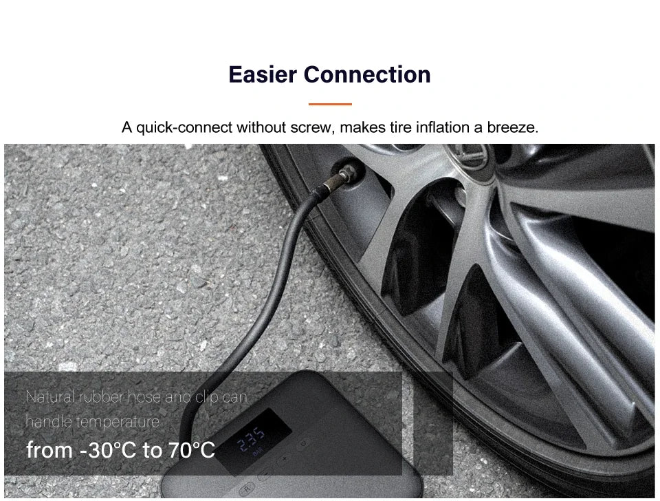 Compresseur d'air portable 70mai, gonfleur de pneus pour voiture, pompe à air 12V DC, pression de pneus préréglée, pour vélo et ballon.