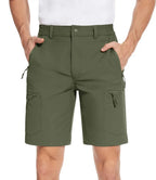 TACVASEN Short cargo d'été à 5 poches zippées, séchage rapide, pour homme, short de pêche, extensible, pour la randonnée en plein air, short de travail en nylon, léger