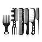 6 pièces nouveau style coiffure hommes femmes Salon de beauté cheveux coiffure brosse noire peignes brosse à cheveux