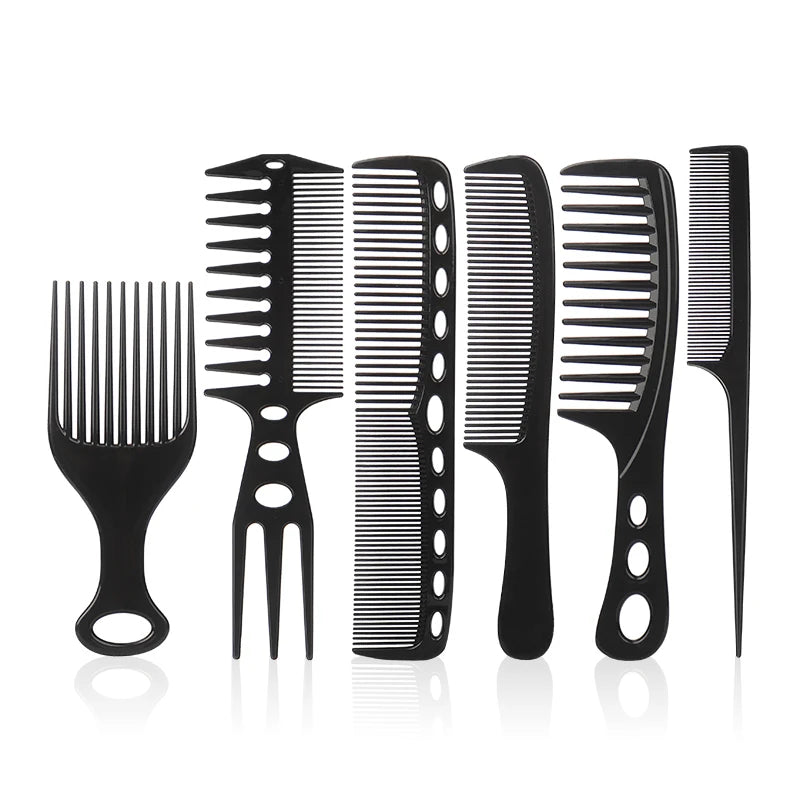 6 pièces nouveau style coiffure hommes femmes Salon de beauté cheveux coiffure brosse noire peignes brosse à cheveux