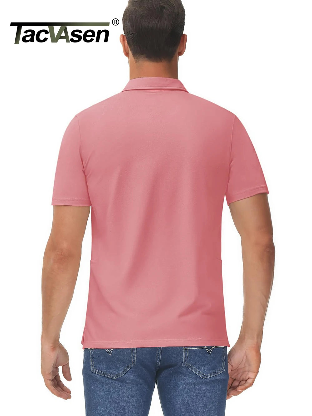 TACVASEN-Polo d'été 72% en coton pour homme, t-shirt de golf respirant, sport actif, randonnée, t-shirts de travail décontractés
