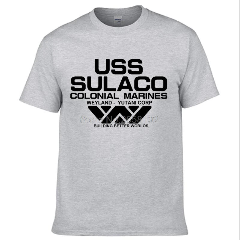 Mode USCSS Nostromo T-Shirt Alien USS Sulaco Colonial Marines Aliens hors monde à manches courtes T-Shirt hommes coton O cou t-shirts