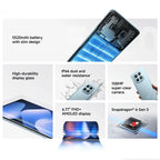 Xiaomi Redmi Note 15 5G 8+256GB Version Globale Snapdragon ®   Plateforme mobile 6 Gen 3, écran 6,77 pouces 120 Hz, appareil photo 108 MP, 5520 mAh, 45 W