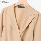 ZANZEA élégant 2 pièces pantalon ensembles à manches longues ceinturé léger Blazer et jambe large pantalon 2 pièces costumes bureau dame ensembles de déplacement