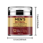 Crème pour le visage raffermissante au rétinol pour homme, soin de la peau, hydratant, au collagène, éclaircissant, lisse, déformable, traitement