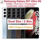 Samsung-Téléphone portable Android débloqué Galaxy S21 Ultra, S21U, 5G Touriste, Sim G9980, 6.8 ", Dean 256, 512 Go de RAM, 12 Go, Snapdragon, NDavid, Original