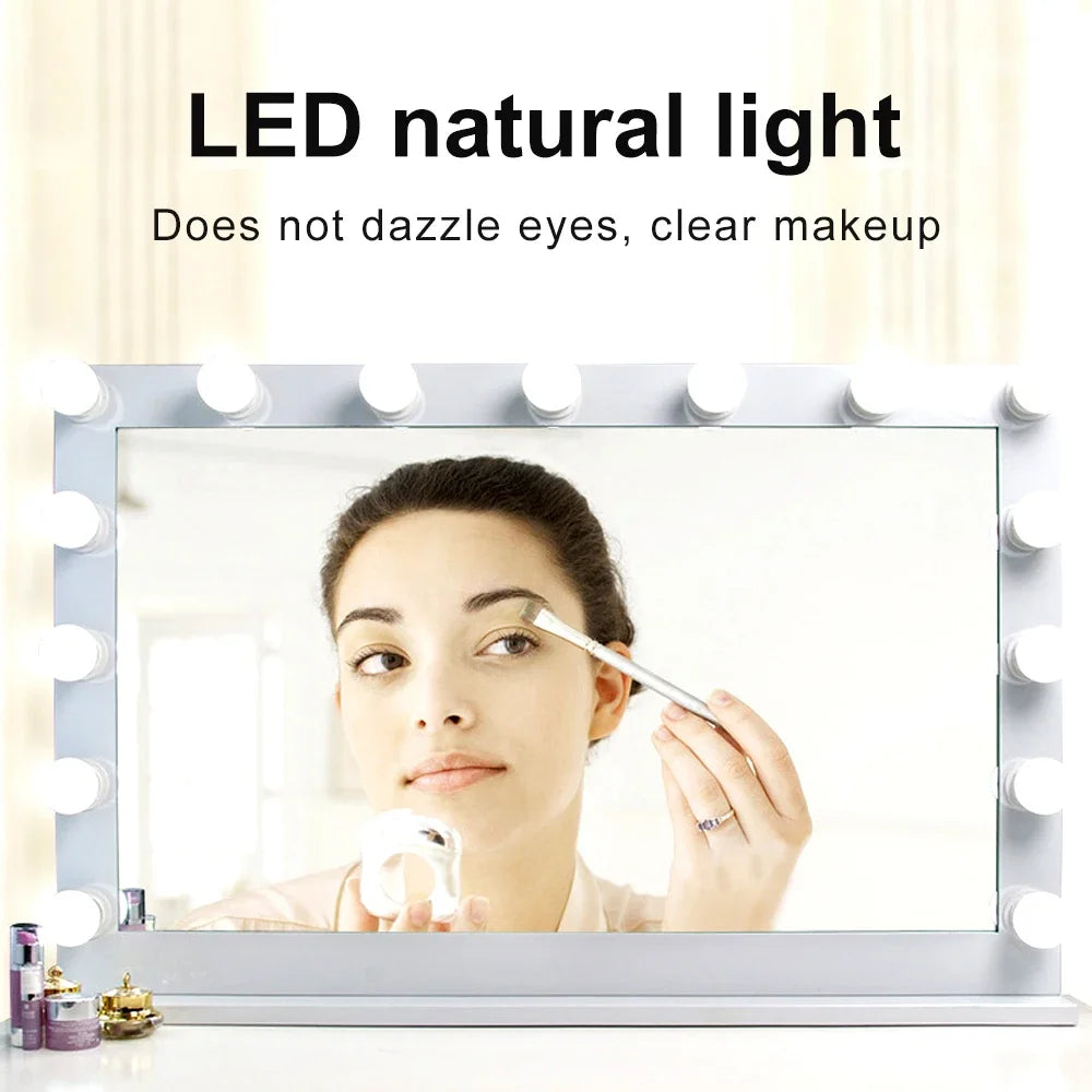 Ampoules LED détachables pour miroir de maquillage professionnel, alimentation USB, lumière pour miroir cosmétique, coiffeuse Hollywood, lumières de vanité