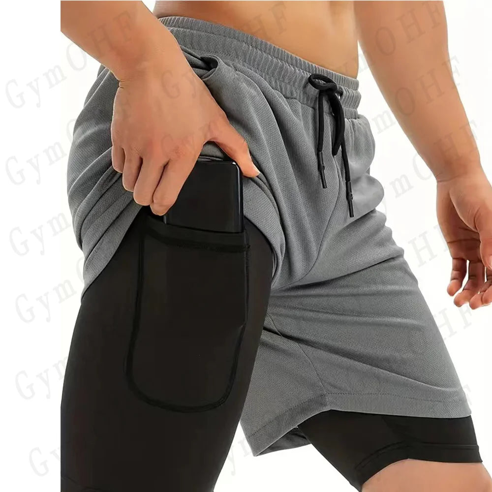 LONSDALE short de Fitness imprimé motif pour hommes Double couche 2 en 1 séchage rapide Fitness loisirs de plein air entraînement short de sport