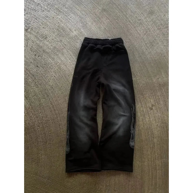 Pantalon droit homme style rétro gothique punk imprimé 3D pour le sport et les loisirs, collection été 2026 – Pantalon ample streetwear pour homme