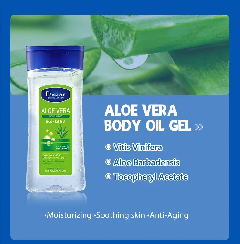 Disaar-Huile essentielle à la vitamine C pour peau lisse, 200ml, extrait d'e Vera, anti-rides, hydratant, soins de la peau aux haricots de cacao