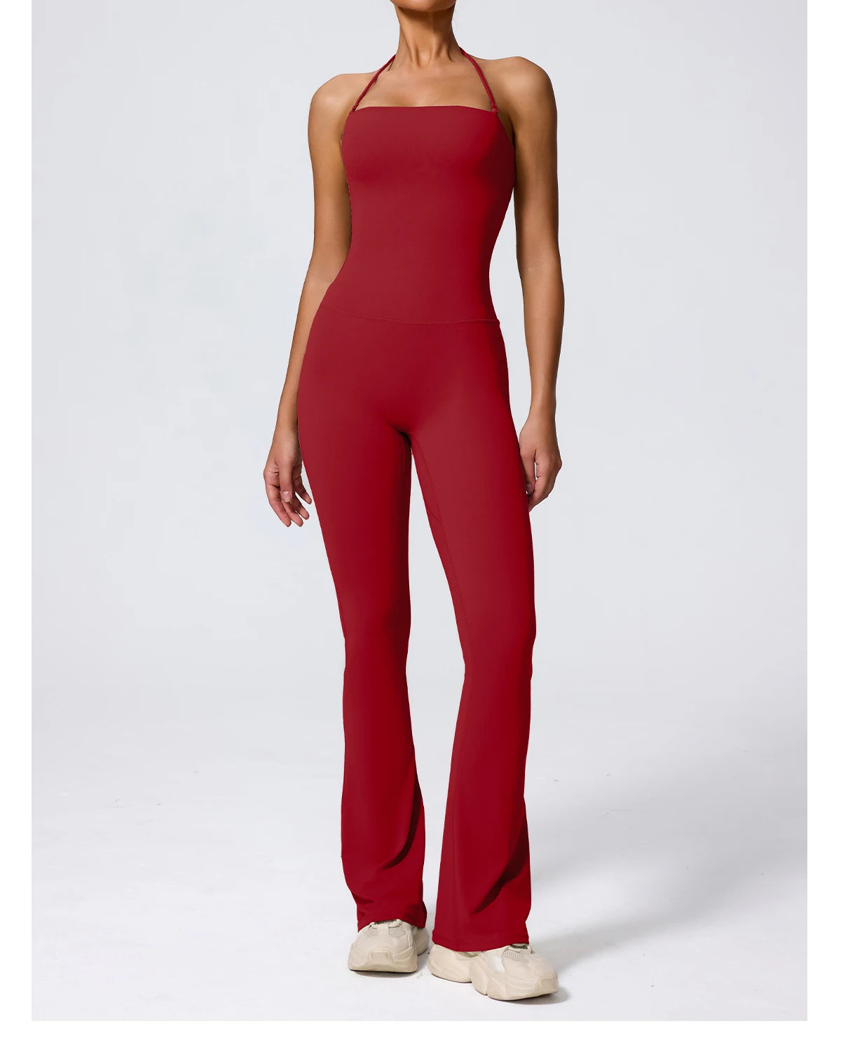 Nouvelle combinaison de yoga sans manches pour femme, salopette évasée de sport à dos nu pour la gym, tenue de sport pour femme