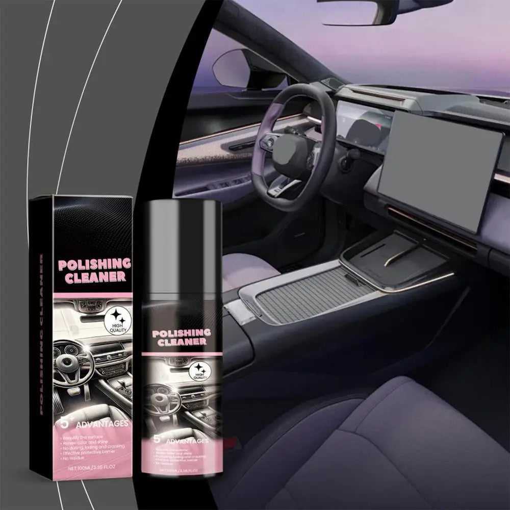 Nettoyant de polissage intérieur de voiture 100ml, Spray de détail de siège en cuir de voiture, nettoyant d'intérieur de protection, nettoyant de détail de voiture