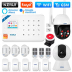 KERUI W181 Kit de système d'alarme WIFI GSM avec capteur de porte/fenêtre pour la sécurité à domicile Support Alexa Tuya application intelligente télécommande