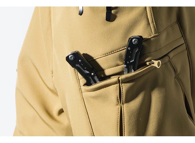 Pantalon cargo imperméable pour homme, doublé en polaire Sharkskin, idéal pour l'escalade, le ski, la randonnée, la pêche, avec de grandes poches