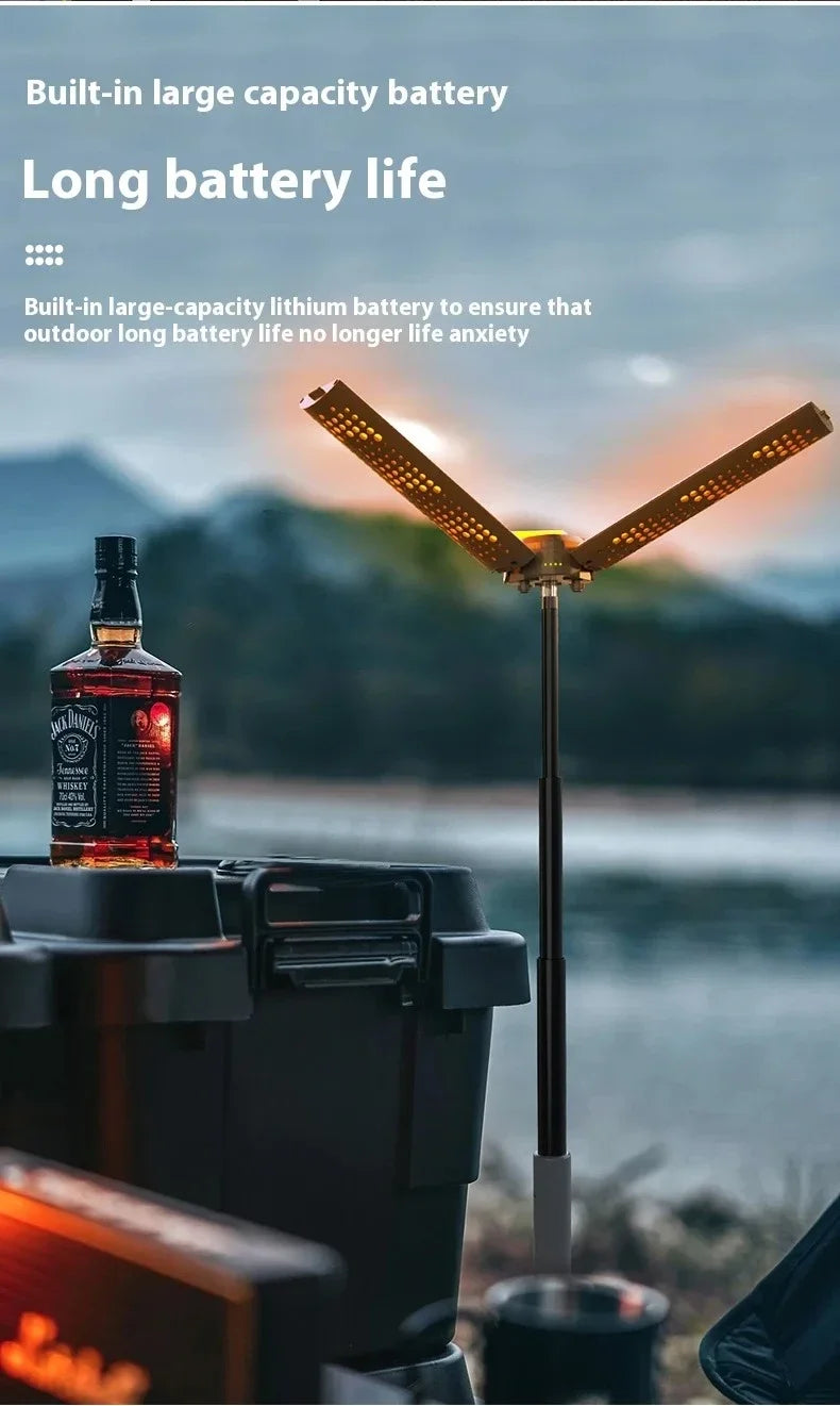 Lanterne de Camping télescopique 8000mAh, lampes de poche étanches rechargeables, lampe de Camping à intensité variable, lumière d'urgence pour Camping et randonnée