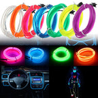 Bande lumineuse LED pour intérieur de voiture, néon, câblage EL, lampe décorative pour auto, bricolage, lumière ambiante flexible, USB, escales de fête, diode, 5m