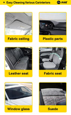 Agent de nettoyage intérieur de voiture, nettoyeur de plafond, cuir, flanelle, tissu tissé, sans eau, outil de nettoyage de tableau de bord automobile polyvalent