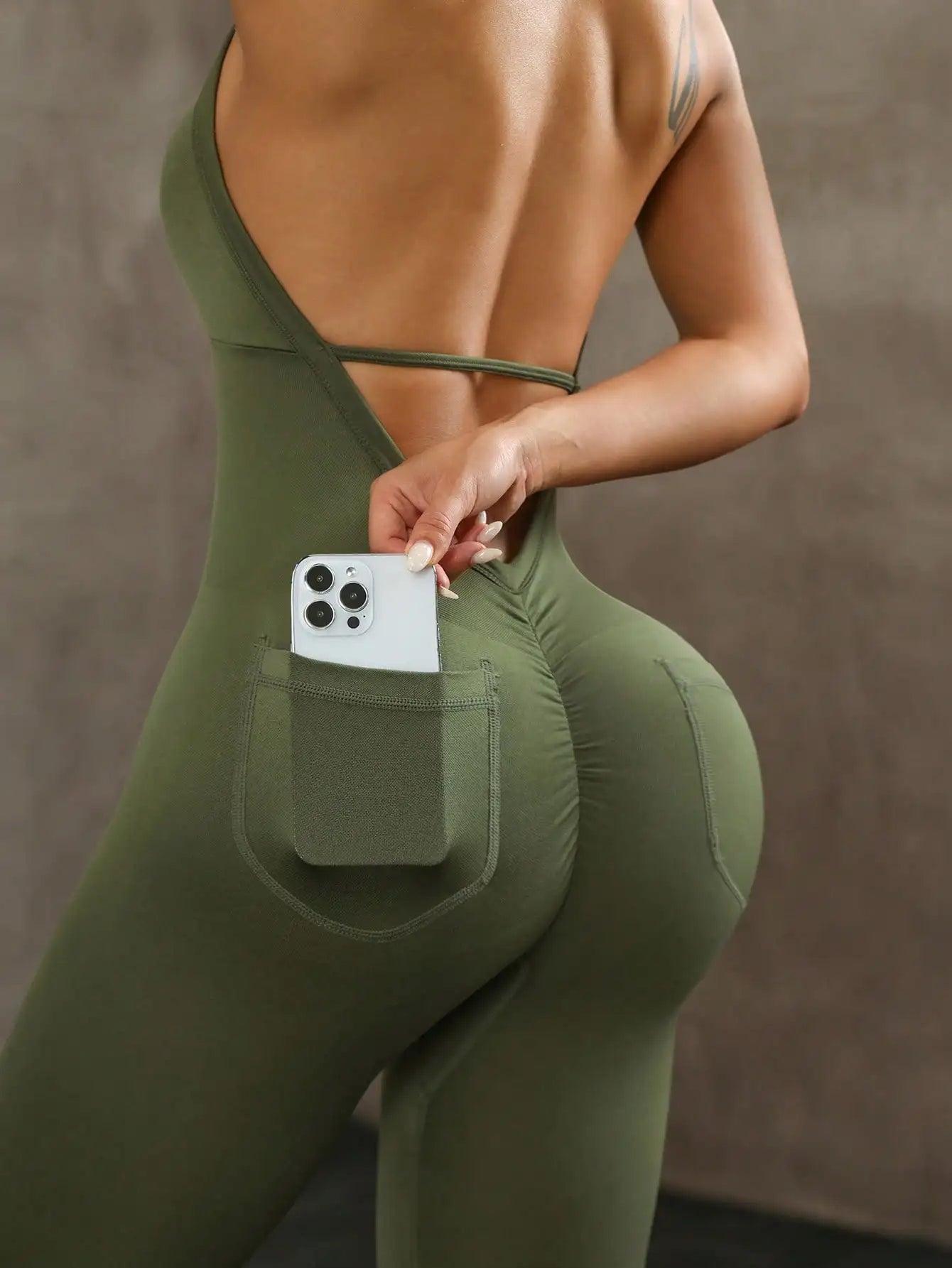 Leggings de Compression de Yoga dos nu sans manches, couleur unie, haute élasticité, sport aérien