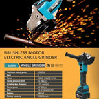 Makita – meuleuse d'angle électrique sans fil, 125mm, 20000 tr/min, Rechargeable, 4 vitesses, rectifieuse, Machine de découpe pour batterie 18V