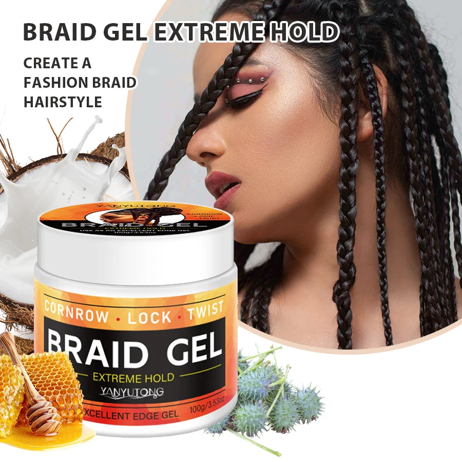 Stylage tressage Gel cire carburateur longue durée forte tenue pommade Anti-frisottis lisse finition des cheveux façonnage contrôle des bords des cheveux