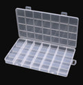 Boîte à bijoux rectangulaire en plastique à 28 grilles, compartiment de rangement, étui à bijoux, boucles d'oreilles, perles, présentoir artisanal, conteneur organisateur, nouveau