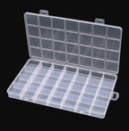 Boîte à bijoux rectangulaire en plastique à 28 grilles, compartiment de rangement, étui à bijoux, boucles d'oreilles, perles, présentoir artisanal, conteneur organisateur, nouveau