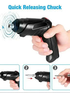 Tournevis électrique sans fil 47 en 1, ensemble 90 °   Lampe LED portable rechargeable et rotative pour la maison, le bureau et les réparations DIY